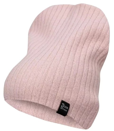 Dzianinowa czapka Beanie UNISEX w prążki (Różowy)