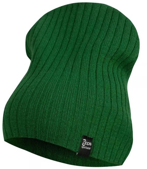 Dzianinowa czapka Beanie UNISEX w prążki (Zielony)