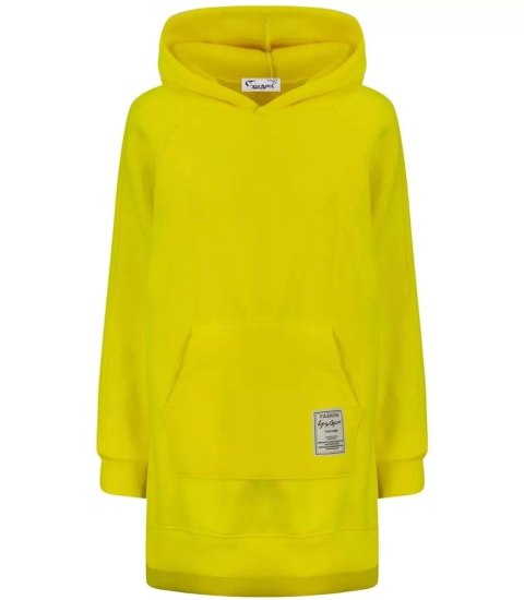 Ciepła oversizowa bluza BASIC hoodie (Żółty)