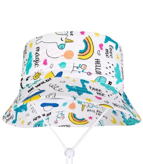 Kapelusz czapka BUCKET HAT nadruk dziecięcy (Wielokolorowy)