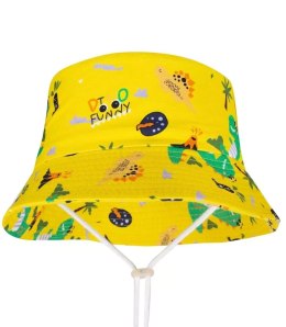 Kapelusz czapka BUCKET HAT nadruk dziecięcy (Żółty)