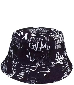 Kolorowy dwustronny kapelusz czapka BUCKET HAT (Czarny)