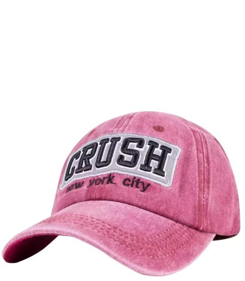 Czapka z daszkiem unisex naszywka CRUSH New York (Bordowy)