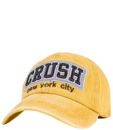 Czapka z daszkiem unisex naszywka CRUSH New York (Żółty)