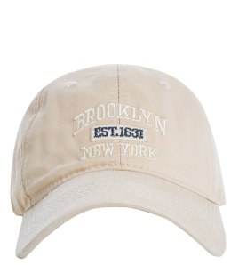 Czapka z daszkiem unisex z haftem BROOKLYN (Beżowy)