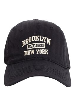 Czapka z daszkiem unisex z haftem BROOKLYN (Czarny)