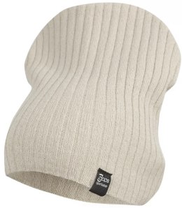 Dzianinowa czapka Beanie UNISEX w prążki (Beżowy)