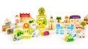 Drewniane klocki edukayjne miasto zoo 120 el. ECOTOYS