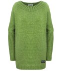 Sweter Klasyczny Gładki ciepły Oversize (Zielony)