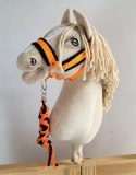 Uwiąz dla Hobby Horse ze sznurka - neon orange/ czarny