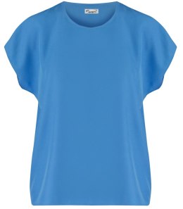 T-shirt pudełkowy bluzka damska bez szwów basic SARA (Niebieski)