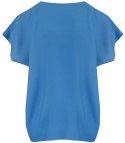 T-shirt pudełkowy bluzka damska bez szwów basic SARA (Niebieski)