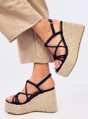 Sandałki espadryle na koturnie PASCAI BLACK