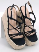 Sandałki espadryle na koturnie PASCAI BLACK