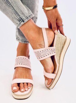 Sandałki espadryle na koturnie DEBEVE PINK