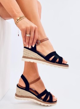 Sandałki espadryle na koturnie ROSCO BLACK