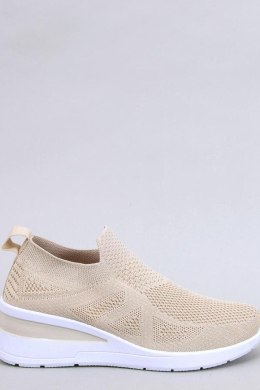 Sneakersy na koturnie skarpetkowe BAYOL BEIGE - Inello - 39 Inello