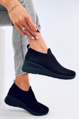 Sneakersy na koturnie skarpetkowe BAYOL BLACK - Inello - 37 Inello