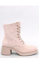 Botki sznurowane na obcasie MAYFIELD BEIGE - Inello - 38 Inello