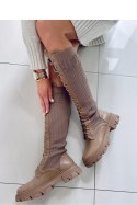 Oficerki z elastyczną cholewką KEYSHIA LT.KHAKI - Inello - 36 Inello