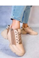 Sneakersy na koturnie HELSER KHAKI - Inello - 37 Inello