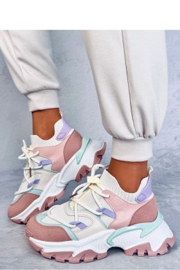 Sneakersy kolorowe na koturnie BEALS PINK - Inello - 38 Inello