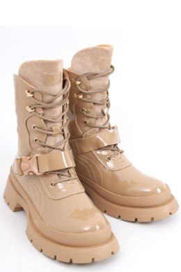 Botki militarne lakierowane JENS KHAKI - Inello - 38 Inello