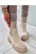 Botki z elastycznym ściągaczem WINTERS BEIGE - Inello - 37 Inello